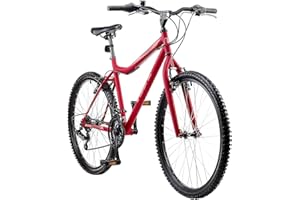 Insync Breeze SLR Women's Mountain Bike With 26-Inch Wheels & 16/18/20-Inch Steel Frame, 18-Speed Shimano Gearing & Shimano Revoshift Shifters, Freewheel 6 Speed Index 14-28 T, V-Brake, Red Colour