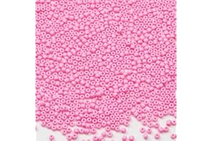 Tibaoffy Rosa Perline Dimensione 8/0 Perle di Vetro del Seme dei Mestieri 3 mm per la Fabbricazione dei Gioielli (Totale Circa 100g Circa 3600 Grani‌)