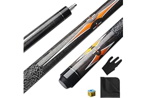 ASMPCUE Stecca da Biliardo da 58 Pollici Hardwood Pool Cue 13 mm Punte per Giocatori di Biliardo Professionisti, 1/2 Stecche per Biliardo Tavolo Sport