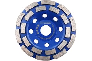 HIGHDRIL Disque Diamant Meuleuse 125mm - Double Rangée Meule pour Ponçage et Polissage du Béton Maçonnerie Granit Marbre Pierre Naturelle