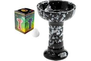 HIBRON Braciere per narghilè ceramica tipo Phunnel, compatibile con Provost, Kaloud e altri gestori di calore, accessorio necessario per inserire la melassa per preparare il tuo Hookah - Nero