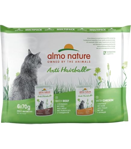 Almo Nature Functional - Urinary Help – natvoer voor volwassen katten smaak vis en kip – ondersteuning voor het welzijn van de urinewegen – 6 zakjes van 70 g