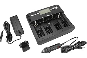 ANSMANN Powerline 5 Pro Ladegerät für NiMH/NiCd Akkus - LCD-Display, Mikroprozessor-Technologie, Mehrfachschutz