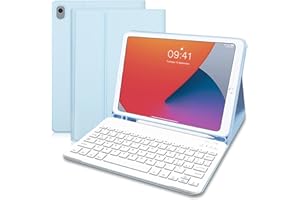 HOFSOS Tastiera iPad 9 Generazione, Custodia Tastiera per iPad 9 Generazione/ iPad 8 Generazione /iPad 7 Gen /iPad Air 3 /iPad Pro 10,5, Italiana Tastiera Staccabile Magnetica per ipad 9 Generazione, Blu