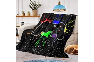 CXYXHW Manta de franela para videojuegos, cálida y mullida para niños, manta de franela de microfibra, para decoración de habitaciones (Gamepad B, 130 x 150 cm)