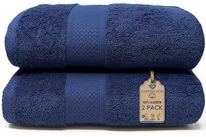 LEBENGOOD Juego de Toallas de Baño 100% Algodón Premium 550gsm | 2 Toallas Grandes (70x130 cm) | Suaves, Absorbentes y Resistentes | Set de Toallas de Ducha para Hogar, Hotel y Gym (2 70X130 Azulon)