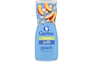 Gerber, Examen, puffar flingor mellanmål, persika, crawler, 42 g (1,48 oz) - 1-pack