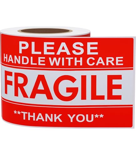 500 Etichette Adesive Autoadesive “FRAGILE – NON PIEGARE” 40x15mm – Colori Assortiti