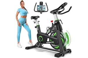 Riksion Heimtrainer Fahrrad mit Magnetwiderstand, Indoor Fitnessbike Hometrainer, Spinning Bike Indoor bis 160 kg belastbar, Schwere Schwungmasse und Ergonomisches Sitzpolster