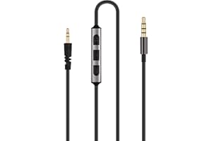 HANSNBY Audio Cable Replacement - Compatible with Bowers & Wilkins P5, P5 S2, P5 Wireless, P5 Recertified Headphone and Samsung Galaxy Huawei Android with in-Line Mic and Remote Volume Control