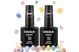 COSCELIA Lot de Base Coat et Top Coat 2Pcs*10ml Vernis Semi Permanent pour Ongle Primer Gel sans Acide Longue Durée Base Top Coat Finition