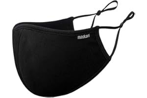 Reusable Face Mask | Face Masks Washable UK | 3 Layer Face Mask | HeiQ Viroblock | Breathable Face Mask | Sporty | Sizes for Men, Women, Teens & Kids | With & without Adjustable Ear loops | By Maskari