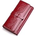 SENDEFN Leather Purses for Women, RFID Blocking Wallet for Women, Long Ladies Purse with Multiple Card Slots and Zipper Compartment
