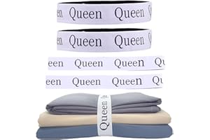Garzenth 4pcs Bed Sheet Organiser, Elastic Bed Sheet Strap Bedding Bands Sheet Organiser Bands Keeper Closet Organization for Closet,Sheet Keepers Linen Labels Bedding Bands(size:queen)