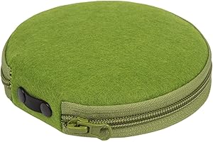 Elezay Small CD Case Round Felt 20 Capacity CD Storage Wallet DVD Disc Holder Green