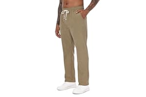 Yageshark Pantalones chinos de pana para hombre, corte regular, pantalones de ocio con bolsillos y cintura elástica para oficina, ciudad y vida cotidiana