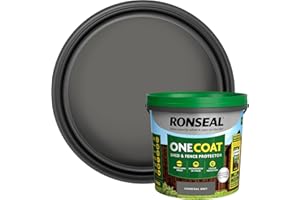 AXPOWER INSPIRATIONAL TECHNOLOGY EMPOWERING PEOPLE One Coat Fence Life Paint – 5L Charcoal Grey – Durable, Weatherproof Wood Paint for Fences & Sheds – One Coat Coverage – Fade-Resistant, Quick-Drying Outdoor Protection