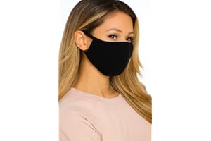 Komonee Cotton Washable Reusable Black Face Mask Dustproof Cloth Mouth Cover Covering For Men Women Outdoors Indoors Cycling Ski Protection