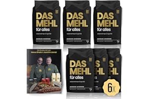 ‎DELICRET THE DELICATE SECRETS OF THE WORLD DAS MEHL - 6x 1kg Weizenmehl Tipo 0 / Type 550-13% Protein/Eiweiß - (Brotmehl, Pizza Mehl) Ein Mehl aus deutschem Eliteweizen. Zusatzfrei, OHNE Ascorbinsäure, OHNE techn. Enzyme