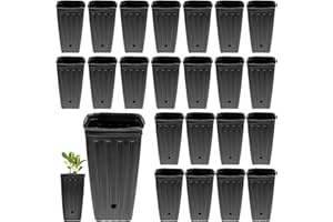 Yardwe Macetas de plantas de árbol, 30 unidades, reutilizables para viveros profundos, macetas de plantas de semillero, con agujeros de drenaje, 10 x 20 cm