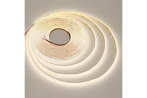 JOYLIT 10M Striscia LED COB 24V 4000K 384LEDs/M 120 Gradi IP20 Interno, CRI 90+ 7650LM Super Luminosa Senza Punti Dimmerabile Bianco Naturale Nastri Luce per Commercio, Casa (Solo Strip LED)
