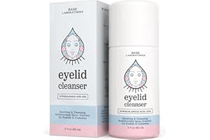 BASE LABORATORIES Base Labs Nettoyant Paupières & Nettoyant Pour Cils En Spray Acide Hypochloreux. 0,2% & Tea Tree | Spray Paupières Pour Traitement de La Blépharite, de L’Orgelet Et des Yeux Secs | 60 ml