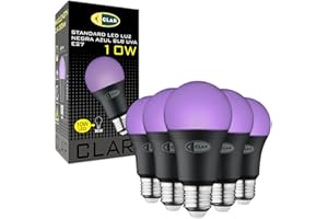 CLAR - Lampe Noire UV Soirée Fluo 10W Socle Noir (Pack 5)