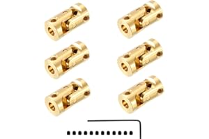 DAIER 6Pcs 3mm to 3mm Universal Joints, Rotatable Universal Steering Shaft U Joint Coupler for RC Boat Car