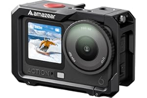 AMAZEAR Cage en Aluminium pour Accessoires DJI Osmo Action 6 Accessoires - Action6 Pro Étui de Protection en métal, Cadre de Protection avec Fixation Rapide, Filetage 1/4" & Cache-Objectifs