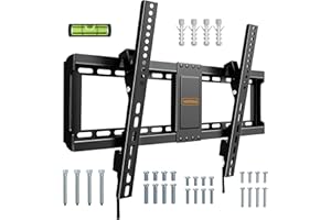 VonHaus Tilt TV Wall Bracket for 37-85" Screens, Tilting Flat to Wall Mount with Quick Release Straps, 75kg Capacity, Max VESA: 400x600mm, for Curved and Flat TV's