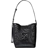 Calvin Klein Emblem Mesh Bucket &Ccedil;anta, Standart, LV04F3423GUB1, Siyah, Kadın