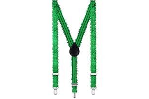 Aomig Sequin Hat/Men's and Women's Sequin Suspenders/Glitter Sequin Bow Tie Sequin Costume Accessories for Hen Party Night Wedding Party