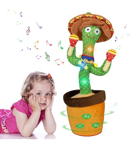 Gnrique Cactus Qui Danse Qui Rpte Enregistre Batterie Recharge USB 120 Chansons Cadeau Cactus pour Enfants Bbs Interactif - Jeux - Jouets