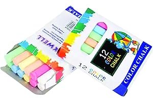 PARENCE.- Set di 12 gessetti colorati/disegno lavagna/bianco, rosso, blu, verde, arancione, giallo (x2) - 8cm