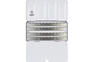 ‎SCHMINCKE Schmincke – HORADAM AQUARELL Leerkasten, 74 948 097, schwarzer Metallkasten, mit Mischpalette zur individuellen Bestückung mit 48 x 1/2 oder 24 x 1/1 Näpfchen HORADAM AQUARELL