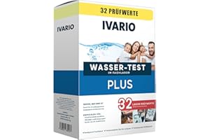 IVARIO Plus Labor-Wassertest-Set für Trink- und Leitungswasser, Tests auf 32 Schadstoffe, Express-Analyse im akkreditierten Labor, 24-Stunden-Versand, kostenlose Fachberatung, Einfache Probenahme