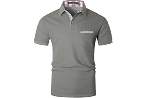 VHUQGVU Polo Homme Manche Courte Golf Tennis Contrasté Plaid épissure Casual Sport T-Shirt