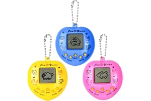 FORMIZON Animal Virtuel, Lot de 3 Animal Électronique Virtuel, Machine de Jeu Électronique pour Animaux Domestiques, avec Porte-clés, Mini Jouet Rétro Cadeau d'anniversaire pour Adultes et Enfants (B)