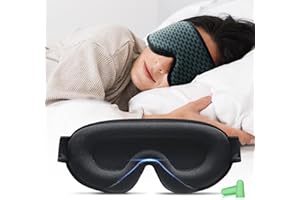 AOSUN Antifaz para Dormir 3D, Diseño Cómodo para Hombres y Mujeres, 100% Anti-Luz Máscara de Dormir Sin Presión Ocular, Mascarilla Ultra Suave para Noches Serenas