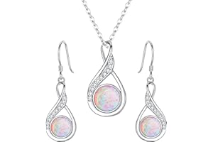 Clearine Donna Parure gioielli-Collana Orecchini Delicato Elegante con Argento e Perla Coltivata d'acqua dolce