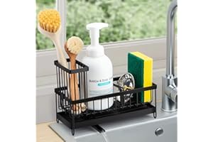 Sinnsally Sink Caddy,Kitchen Sink Tidy Organizer,Sponge Holder with Brush Holder,Washing up Caddy,Sinkware Organiser for Countertop Kitchen Storage & Organisation