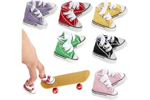 Aster 6 Paar Finger Skateboard Schuhe Mini Fingerschuhe, Kleine Finger Dance Canvas Schuhe Finger Spielzeug Brettschuhe Der Kinder Fingerschuhe für Graffiti-Griffbrett