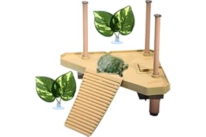 ATB-GIFT Turtle Sunbathing Platform, Plateforme Tortue Aquatique, Turtle Bank Plateforme de Dock Flottante avec Ventouse, aneth Vert pour Petit Reptile Grenouille Terrapin(Size:M)