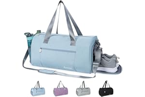 SPORTSNEW Sac de Sport Homme Femme Sac Voyage Weekend avec Compartiment Chaussures et Poche Humide 38L Sac Gym Fitness avec Bandoulière, Menthe Verte (Poches Améliorées)