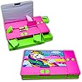 S4SQUARE ENTERPRISE Plastic Unicorn Jumbo Button Pencil Box for Girls Multifunctional Pencil Case Double Sided Magnetic Pencil Box for Kids School Supply, Pink
