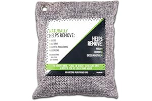 Zonfer Air Purifying Bag Bamboo Activated Charcoal Air Freshener Car Air Dehumidifier Deodorizer and Purifier Bags for Fridge Freezers Cars Closet Shoes Kitchens Living Areas