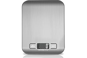 VIBOOS Balance de cuisine numérique, balance de cuisson électronique en acier inoxydable de 5 kg, balance pour aliments ultra-mince élégante.