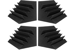 JBER Lot de 4 pièges à basses acoustiques en mousse pour studio - 30,5 x 17,8 x 17,8 cm - Panneaux muraux insonorisants - Finition bloc d'angle pour studios, maison et cinéma