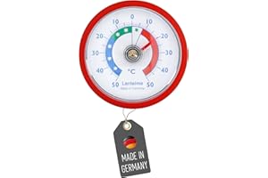 Lantelme Kühlschrankthermometer Selbstklebend Temperatur + - 50°C Analog | Thermometer Rot für Gefrierschrank Eisfach Kühltheke Kühlzelle Kühlfach Kühlschrank | Bimetall Analog (Rot)