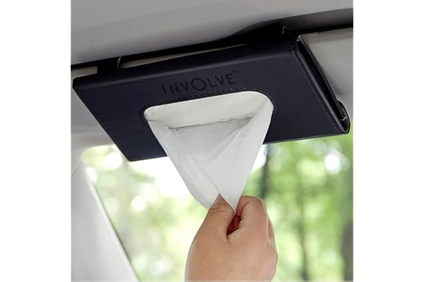 Involve Car Visor Leather Tissue Holder - Black Sun Visor Napkin Holder car Dashboard Decoration Items car Visor Tissue Holder car Tissue Holder Dashboard Car Tissue Holder Tissue Holder for car